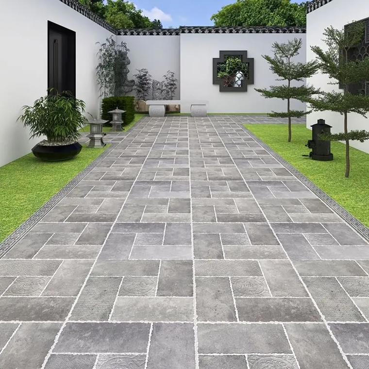 院子地砖效果图 #别墅庭院花园效果图 #园林景观工程 #庭